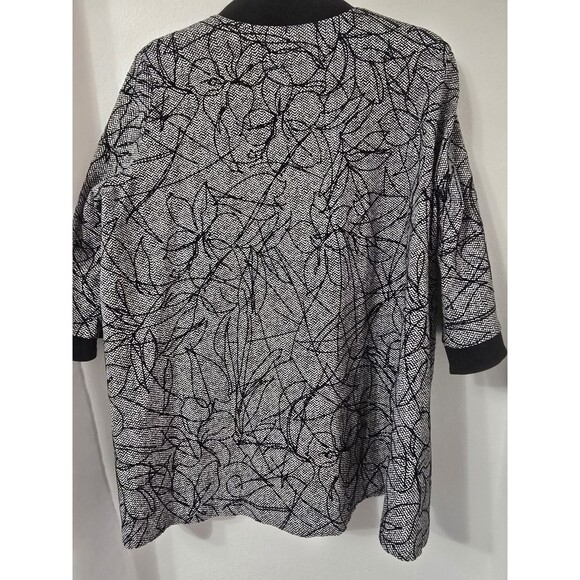 Joseph Ribkoff Women’s Size 8 Black White Abstract Print 2-Way Zip Front Jacket - Picture 3 of 14